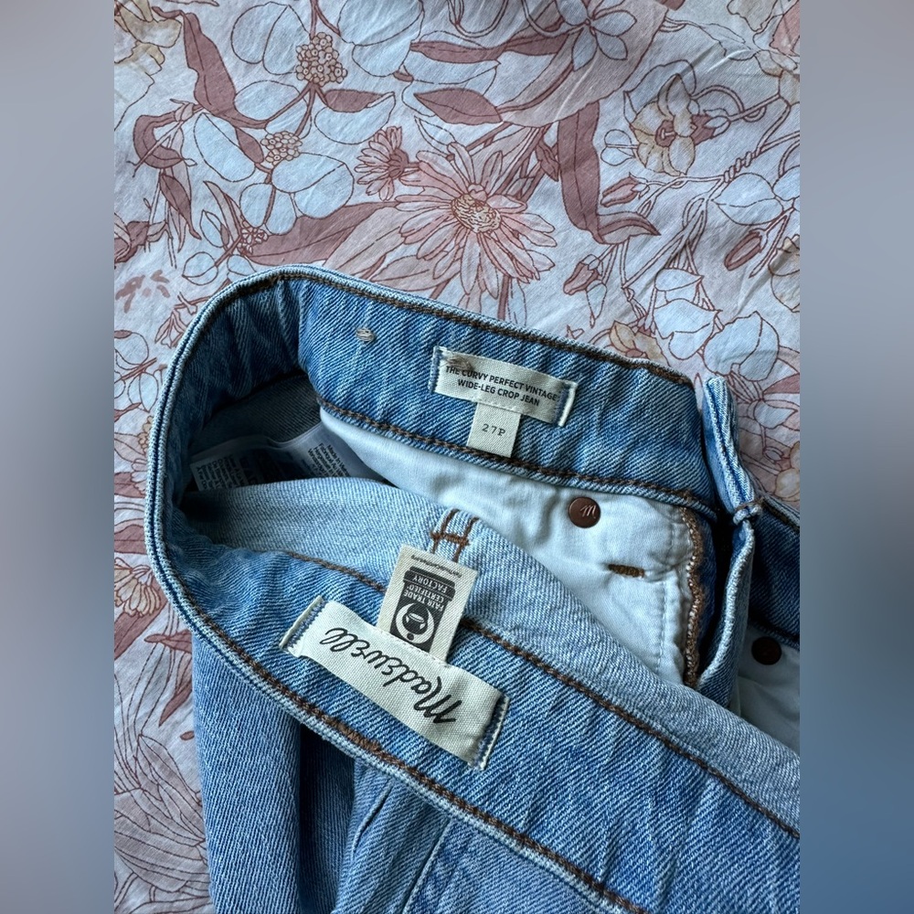 Madewell Petite Curvy Perfect Vintage Wide-Leg Crop Jean- Size 27P - Picture 9 of 9